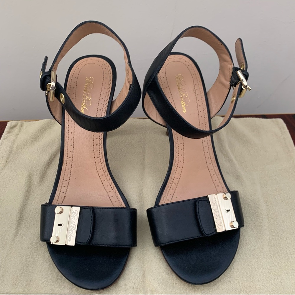 Brooks Brothers Black w/Gold Buckle Sandals